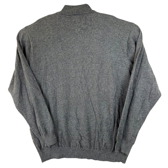 Greg Norman Pullover Sweater Mens XL Gray Plaid  Merino Wool Cotton Long Sleeve - Picture 2 of 9